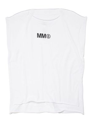 MM6 Maison Margiela Kids logo-print cotton tank top - White