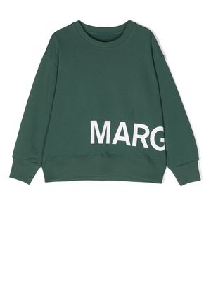 MM6 Maison Margiela Kids logo-print crew-neck sweatshirt - Green