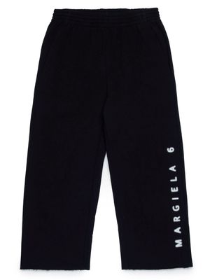 MM6 Maison Margiela Kids logo-print fleece track pants - Black