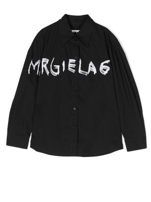 MM6 Maison Margiela Kids logo-print long-sleeve shirt - Black