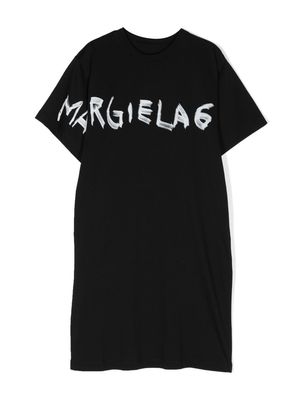 MM6 Maison Margiela Kids logo-print longline T-shirt - Black