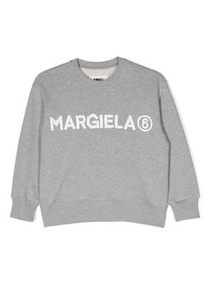 MM6 Maison Margiela Kids logo-print mélange sweatshirt - Grey