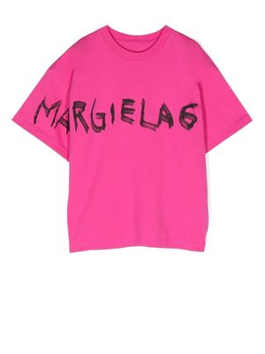 MM6 Maison Margiela Kids logo-print short-sleeve T-shirt - Pink