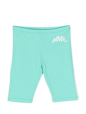 MM6 Maison Margiela Kids logo-print stretch-cotton shorts - Green