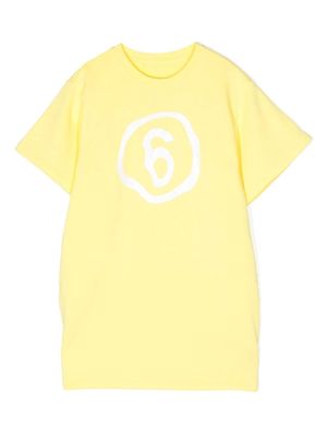 MM6 Maison Margiela Kids logo-print T-shirt dress - Yellow