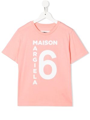 MM6 Maison Margiela Kids logo-print T-shirt - Pink