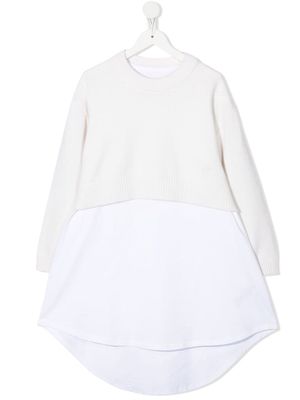 MM6 Maison Margiela Kids long-sleeve knitted jumper dress - White