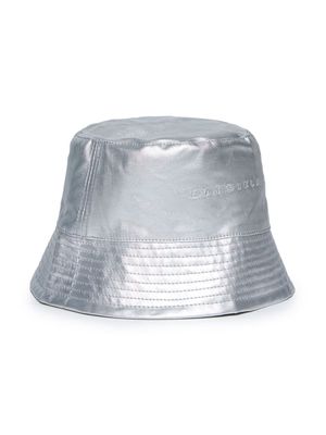 MM6 Maison Margiela Kids metallic cotton bucket hat - Silver