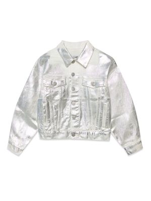 MM6 Maison Margiela Kids metallic-effect denim jacket - Neutrals