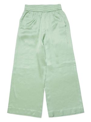 MM6 Maison Margiela Kids mid-rise wide-leg trousers - Green