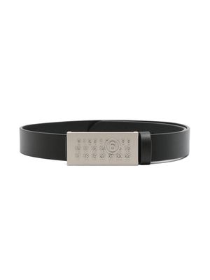 MM6 Maison Margiela Kids numbers-buckle leather belt - Black