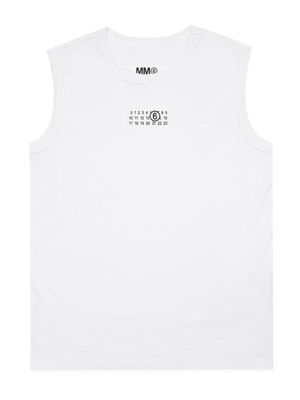 MM6 Maison Margiela Kids numbers-logo cotton jersey tank top - White