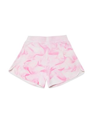 MM6 Maison Margiela Kids numbers-motif abstract-print shorts - Pink
