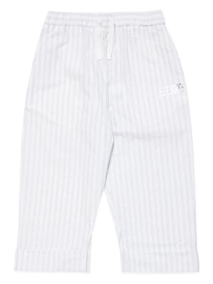 MM6 Maison Margiela Kids numbers-motif cotton-blend trousers - White