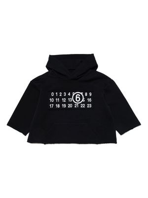 MM6 Maison Margiela Kids Numbers-motif cotton hoodie - Black