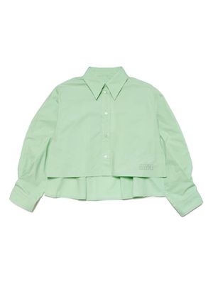 MM6 Maison Margiela Kids numbers-motif cotton shirt - Green