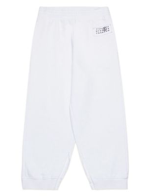 MM6 Maison Margiela Kids Numbers-motif cotton track pants - White