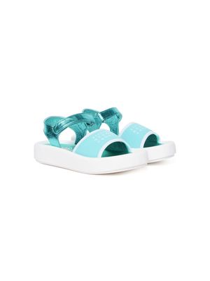 MM6 Maison Margiela Kids Numbers-motif leather sandals - Blue