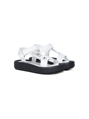 MM6 Maison Margiela Kids Numbers-motif leather sandals - White