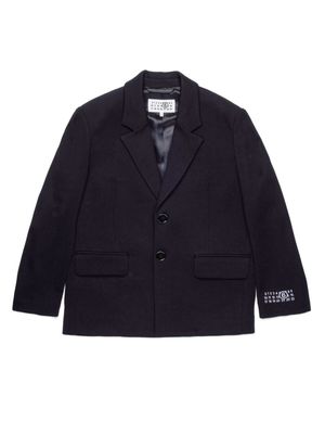 MM6 Maison Margiela Kids numbers-motif single-breasted blazer - Black