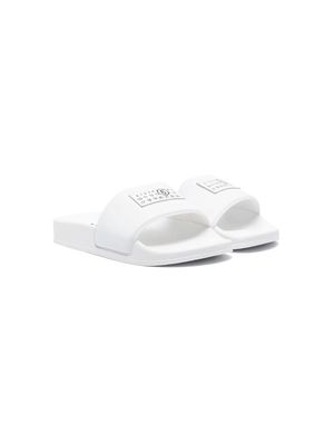 MM6 Maison Margiela Kids numbers-motif slides - White