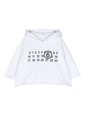 MM6 Maison Margiela Kids numbers-patch cotton hoodie - White