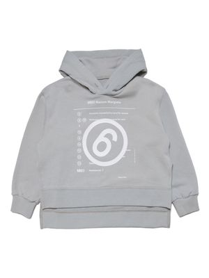 MM6 Maison Margiela Kids Numbers-print cotton hoodie - Grey