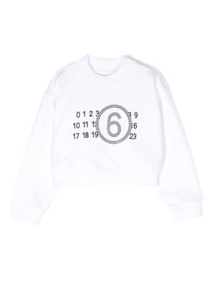 MM6 Maison Margiela Kids numbers-print cotton sweatshirt - White