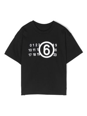 MM6 Maison Margiela Kids numbers-print cotton T-shirt - Black