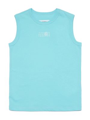 MM6 Maison Margiela Kids Numbers-print cotton tank top - Blue