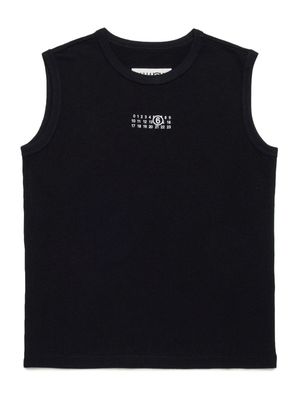 MM6 Maison Margiela Kids numeric logo-print tank top - Black