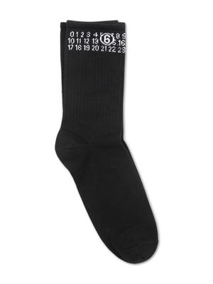 MM6 Maison Margiela Kids Numeric Signature cotton socks - Black