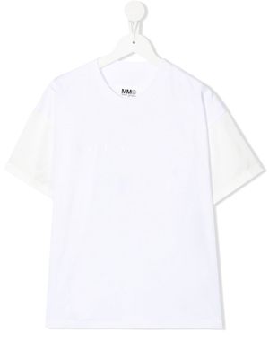 MM6 Maison Margiela Kids panelled short-sleeve T-shirt - White