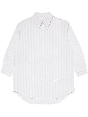 MM6 Maison Margiela Kids striped poplin shirtdress - White