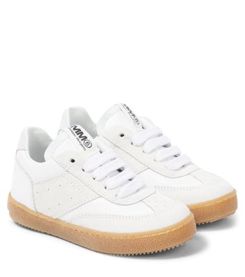 MM6 Maison Margiela Kids Suede-trimmed leather sneakers