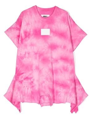 MM6 Maison Margiela Kids T-shirt hem tie-dye dress - Pink