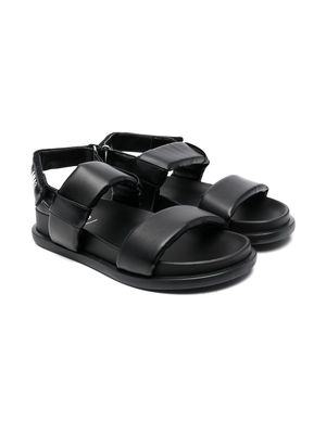 MM6 Maison Margiela Kids TEEN touch-strap leather sandals - Black