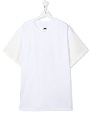 MM6 Maison Margiela Kids TEEN two-tone T-shirt - White
