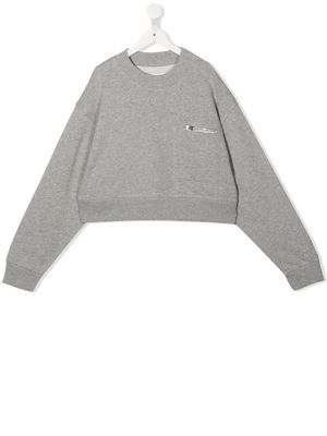 MM6 Maison Margiela Kids TEEN zip-detail sweatshirt - Grey