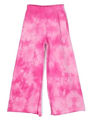 MM6 Maison Margiela Kids tie-dye wide-leg trousers - Pink