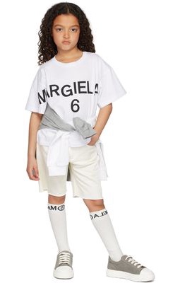 MM6 Maison Margiela Kids White Logo Arm T-Shirt