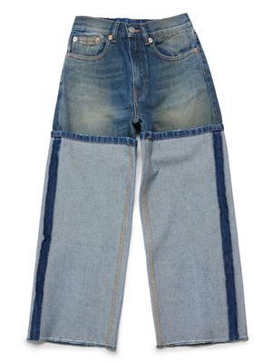 MM6 Maison Margiela Kids wide-leg deconstructed-design jeans - Blue