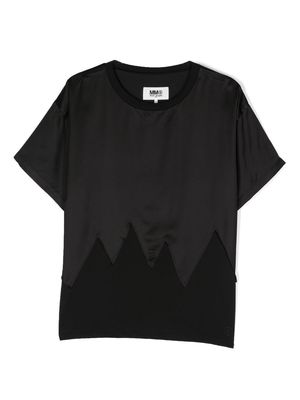 MM6 Maison Margiela Kids zigzag-panel short-sleeve T-shirt - Black