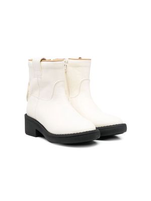 MM6 Maison Margiela Kids zipped leather boots - White