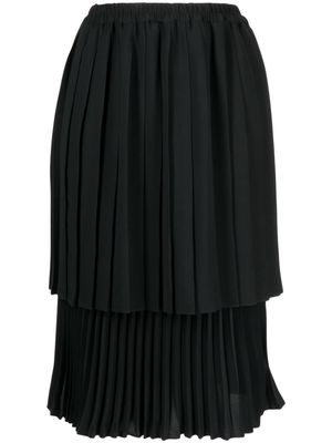 MM6 Maison Margiela knee-length pleated skirt - Black