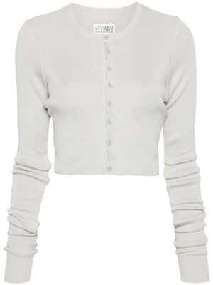 MM6 Maison Margiela knitted cropped cardigan - Grey