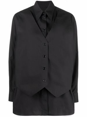 MM6 Maison Margiela layered cotton shirt - Black