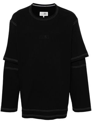 MM6 Maison Margiela layered-design cotton T-shirt - Black