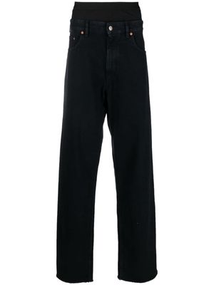 MM6 Maison Margiela layered-effect straight-leg jeans - Black