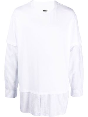 MM6 Maison Margiela layered long-sleeved T-shirt - White
